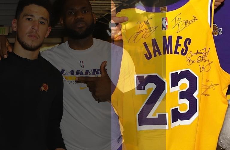 Devin Booker got a Jersey Sign by Lebron James