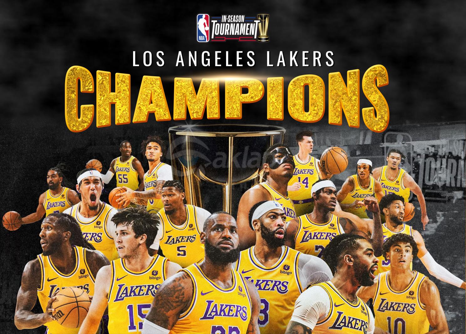 Los Angeles Lakers won the first ever NBA in Season Tournament Trophy