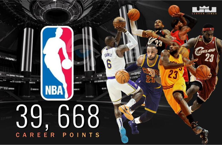 Lebron James is now the scoring leader of all time, LeBron James becomes the first NBA player to reach 39,000 points, Tracking LeBron James Path reaching 40,000 point-mark