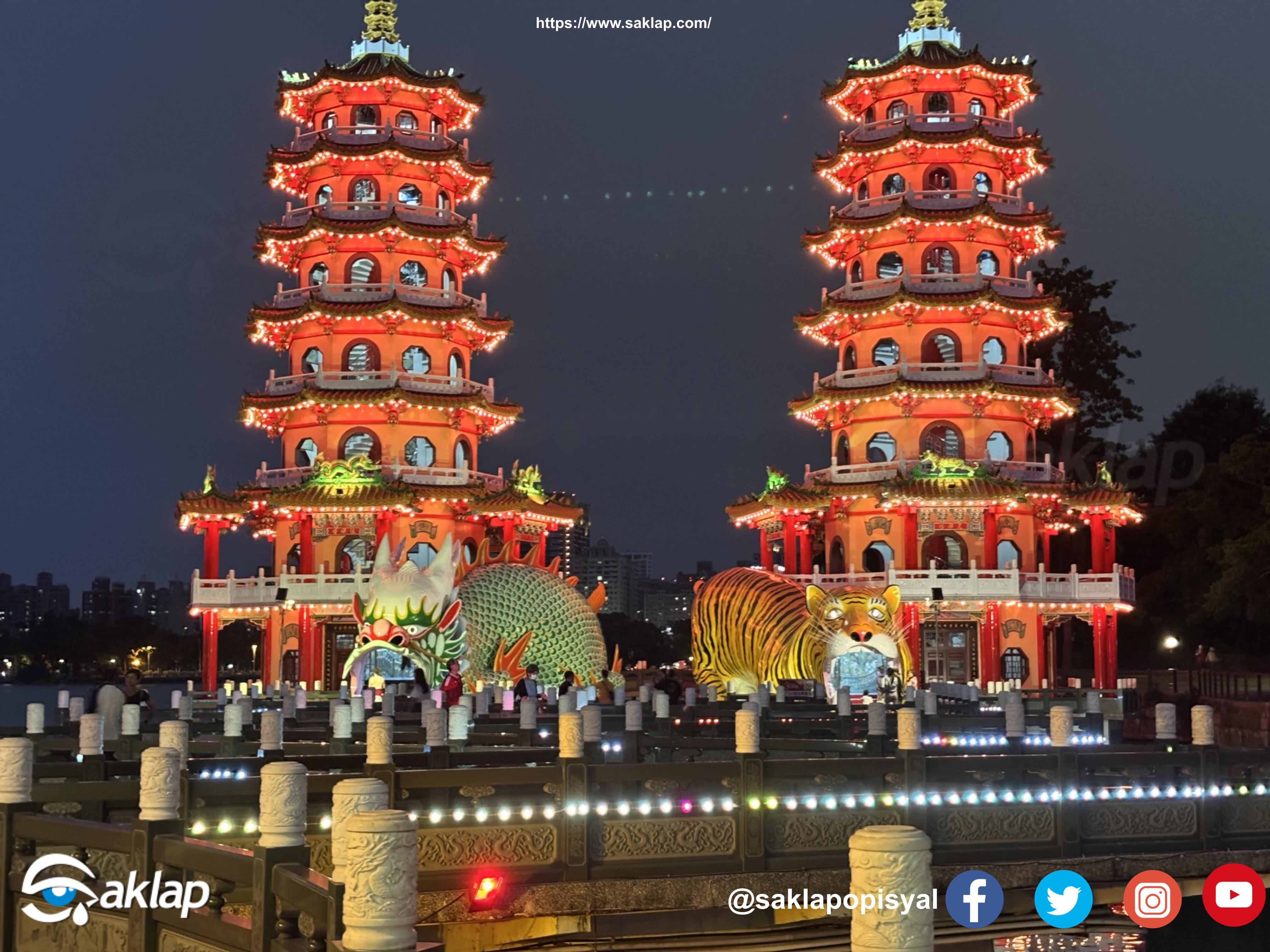 Dragon and Tiger Pagodas in Kaohsiung, Taiwan